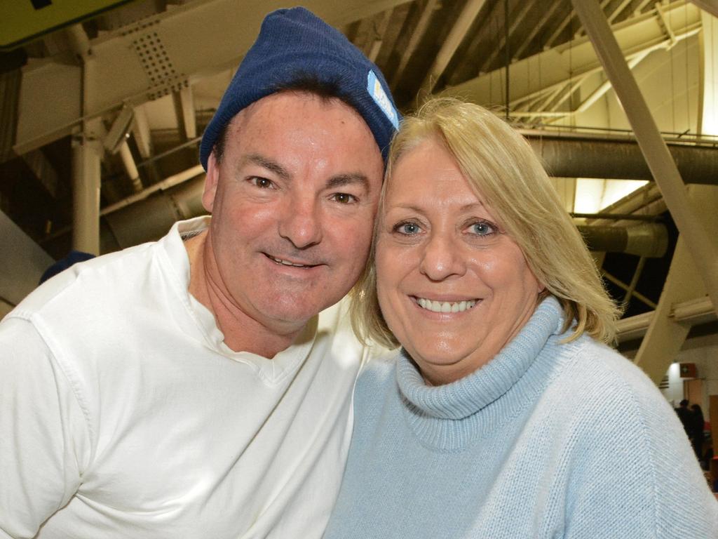 Andrew Csabi and Adrienne Readings at Vinnies CEO Sleep Out at CBUS Stadium, Robina. Picture: Regina King