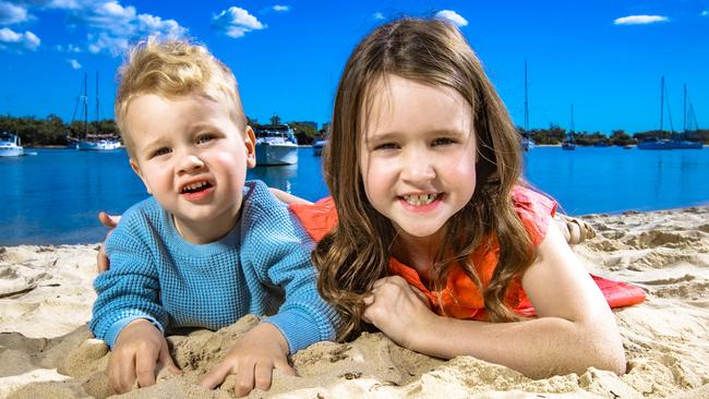 Molly Wright, 7 and Freddie, 3. Picture: Nigel Hallettt