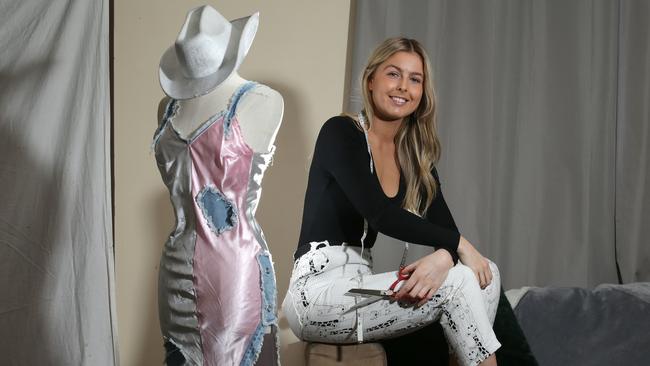 Strathmore Heights’ Maddison Eddy recently showcased her designs in an upcycled show for Melbourne Fashion Week. Picture: George Salpigtidis