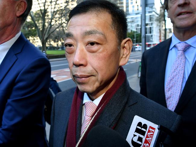 Ernest Wong leaves the NSW Independent Commission Against Corruption (ICAC) public inquiry into allegations concerning political donations in Sydney, Tuesday, September 3, 2019. (AAP Image/Joel Carrett) NO ARCHIVING