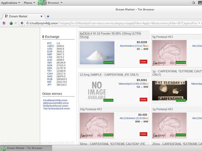 Fentanyl is between 50 and 80 times more powerful than morphine and has been linked to thousands of deaths in the US and is now being sold to Australians on the Dark Web.