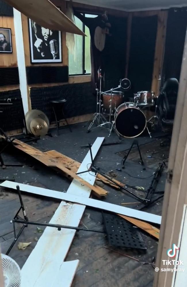 Sam Bray shares video of his house destroyed after Christmas evening storm. Photo: Tiktok