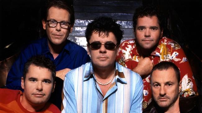 Garry Beers, Kirk Pengilly, brothers Jon, Tim and Andrew Farriss, members of the band INXS.