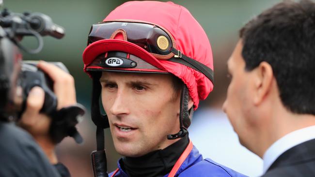 Tye Angland is interviewed after winning on Sweet Deal at Rosehill Gardens on November 17, 2018. Picture: Mark Evans/Getty Images