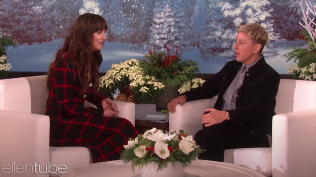 Ellen and Dakota Johnson had a frosty encounter.