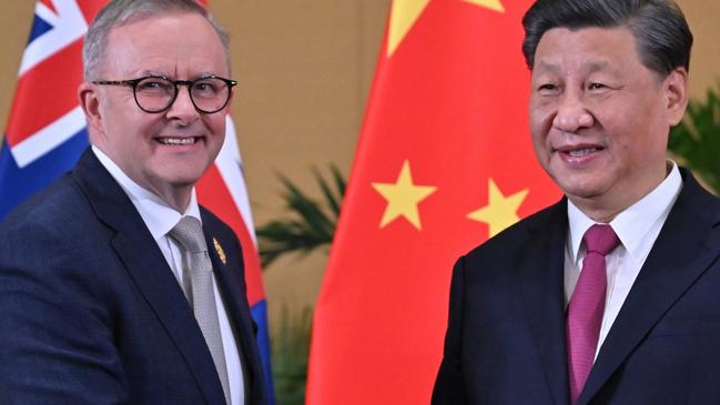 Australia's Prime Minister Anthony Albanese meets China's President Xi Jinping in a bilateral meeting during the 2022 G20 summit in Nusa Dua, Bali, Indonesia, Tuesday, November 15, 2022. (AAP Image/Mick Tsikas) NO ARCHIVING