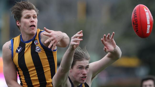 Ben Coull (front) will do battle with St Bernards in the grand final Picture: David Crosling