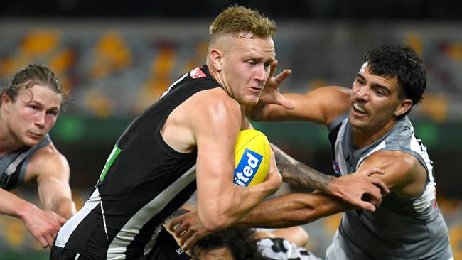 Jaidyn Stephenson remains an important cog in the Magpies’ forward line. Picture: Quinn Rooney/Getty Images