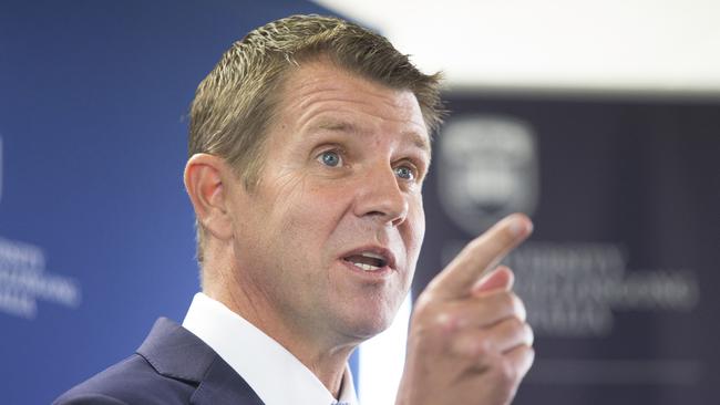 Premier Mike Baird announced the creation of 19 new councils today. Picture: Melvyn Knipe