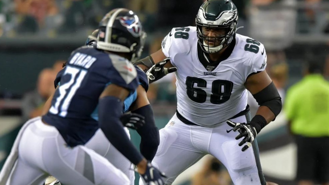 Jordan Mailata in preseason action against the Tennessee Titans.