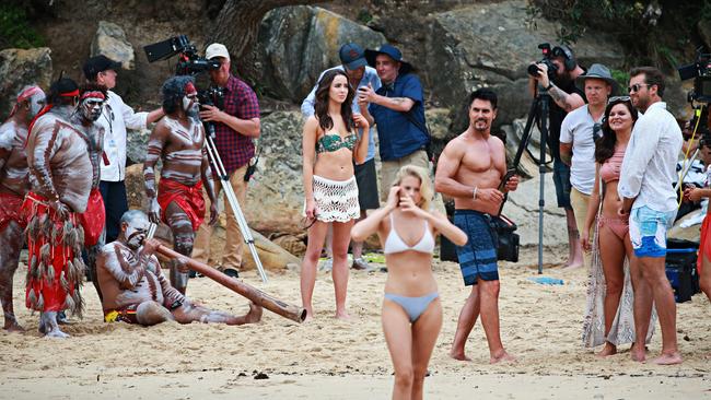 Ashleigh Brewer from the The Bold and the Beautiful films at Shelly beach, Manly. Adam Yip/ The Manly Daily