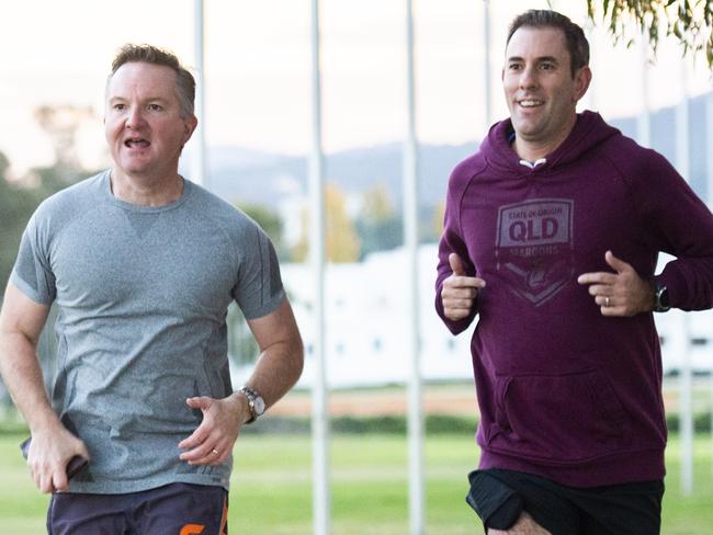 Shadow treasurer Chris Bowen and shadow finance minister Jim Chalmers are considering contesting the leadership. Picture: Rohan Thomson