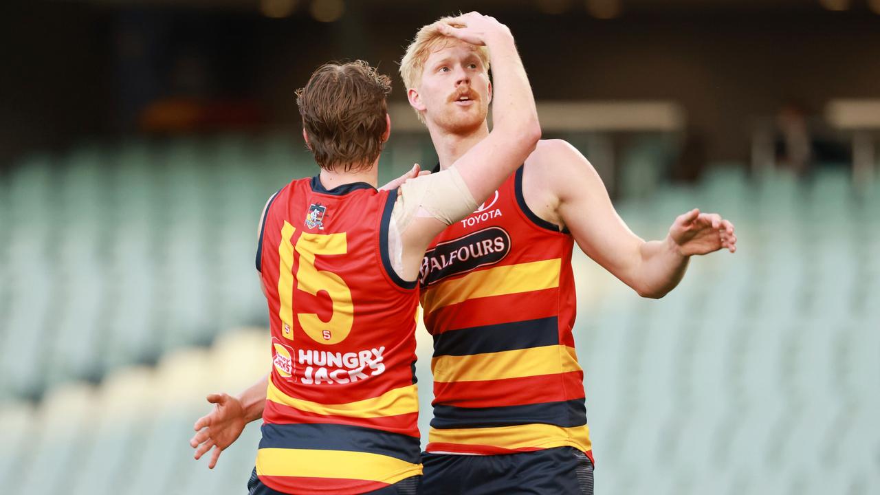 Elliott Himmelberg may find it difficult to get to GWS. Picture: SANFL Image/James Elsby