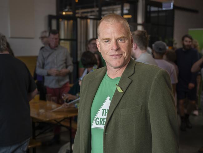 Greens’ Vica Bayley was first elected in 2023 on a recount after the shock resignation of Cassy O’Connor. He ran for Clark in 2021 but was unsuccessful. Mr Bayley is known for campaigning against the proposed kunanyi/Mt Wellington cable car. Picture: Caroline Tan