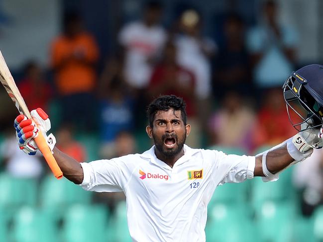 Sri Lanka's Kaushal Silva after making a century against the Australians.