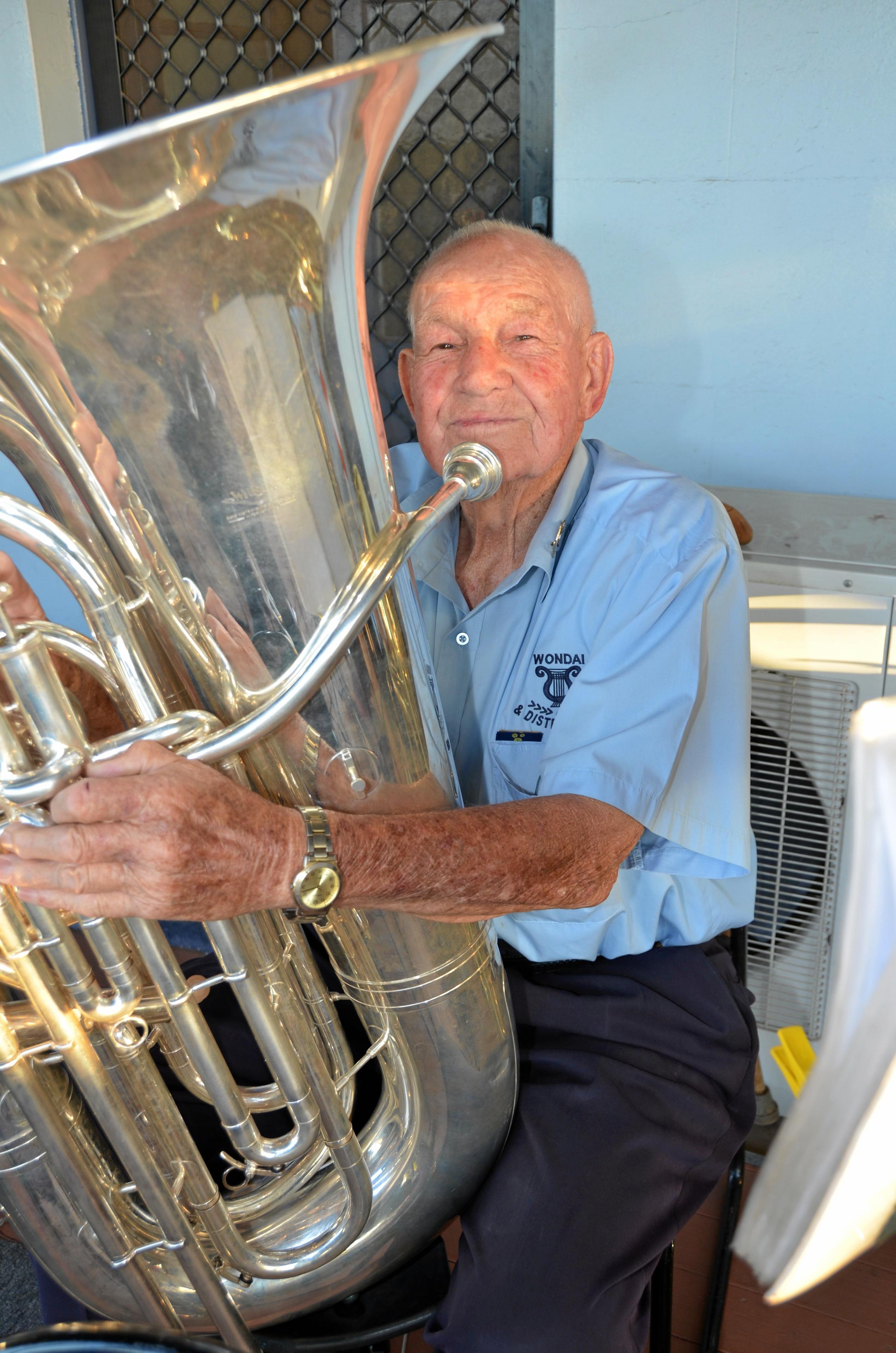 Percy Iszlaub played through the night with the Wondai and District Band. Photo Keagan Elder / South Burnett Times. Picture: Keagan Elder