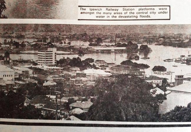 Old images as seen on the Lost Ipswich Facebook page. Members on the page are trying to determine what the white building in the middle of this image is. Photo: Contributed. Picture: Contributed