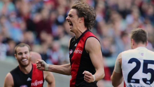 AFL Essendon vs. Melbourne at the MCG in Melbourne. Joe Daniher goal. Picture: Alex Coppel.