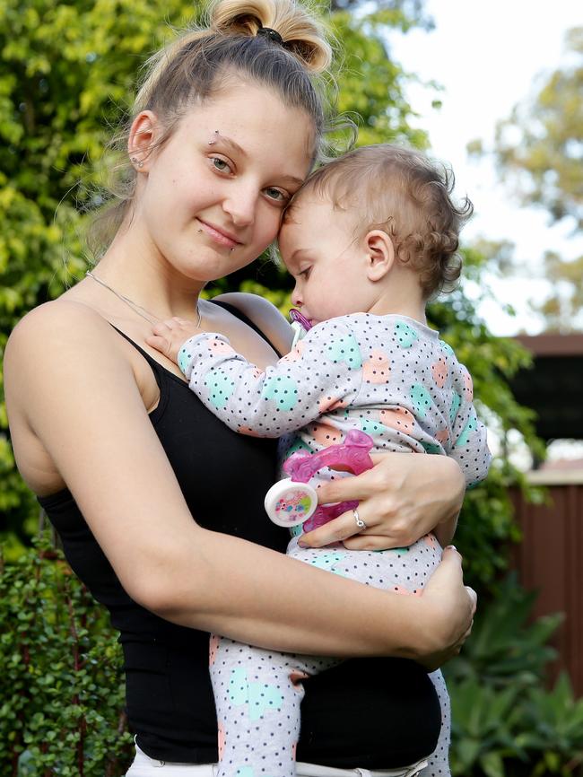 Cheyanne turned 16 in January and is already expecting her second child. Picture: Jonathan Ng