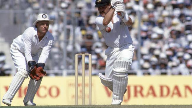 David Boon bats in the World Cup final against England at Eden Gardens, in 1987.