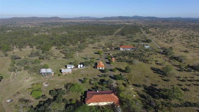 An aerial shot of the Huxham property.