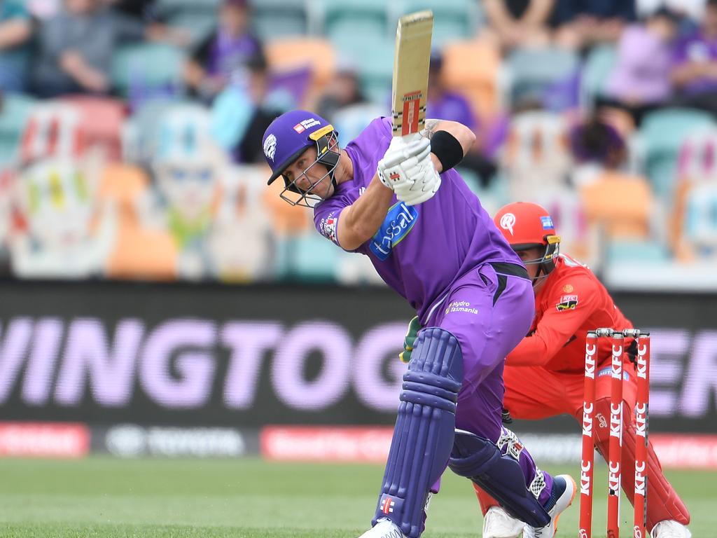 Ben McDermott of the Hurricanes bats during the Big Bash League match against the Melbourne Renegades.