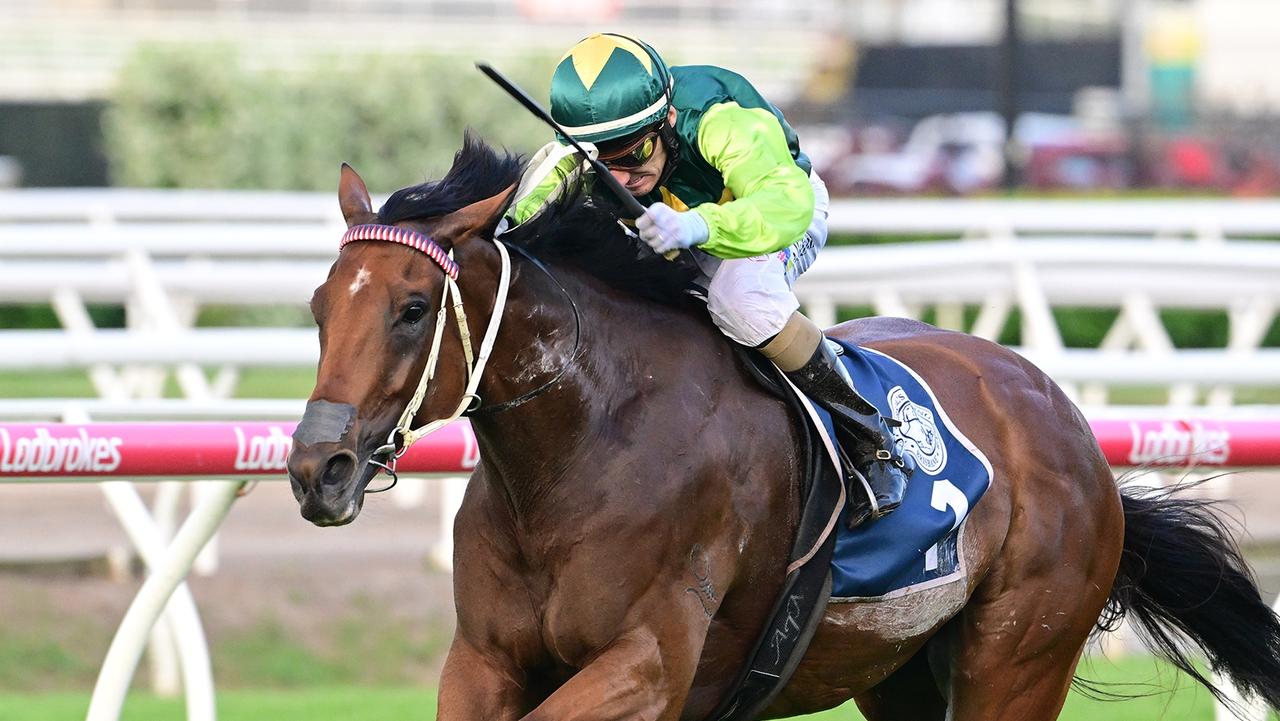 Yellow Brick wins in great style at Eagle Farm. Picture: Grant Peters/Trackside Photography