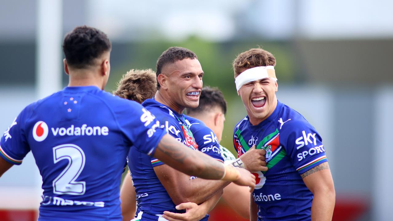 NRL 2022 RD04 New Zealand Warriors v Brisbane Broncos - Marcelo Montoya Chanel Harris-Tavita Picture NRL Photos