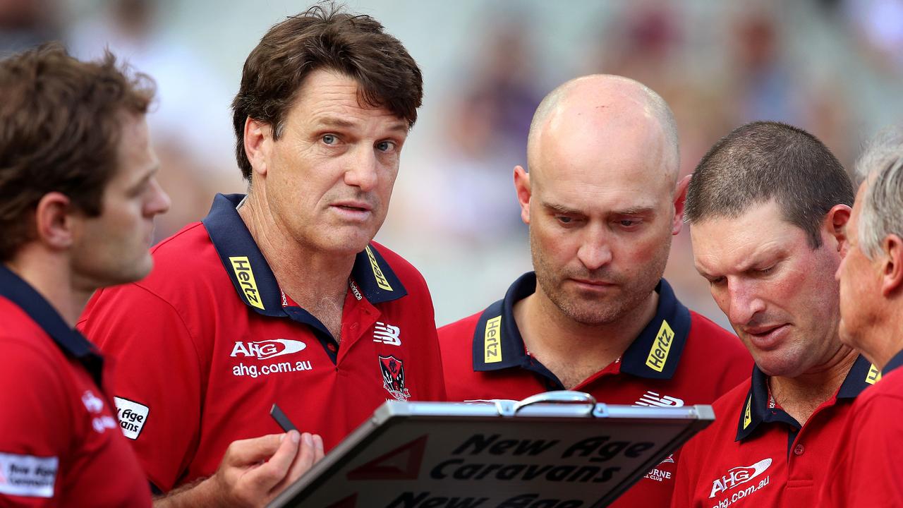 Round 2: Melbourne v West Coast Pic Wayne Ludbey. Paul Roos at three quarter time.