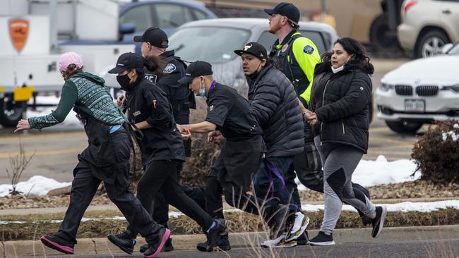 People run for cover in Boulder. Picture: AFP