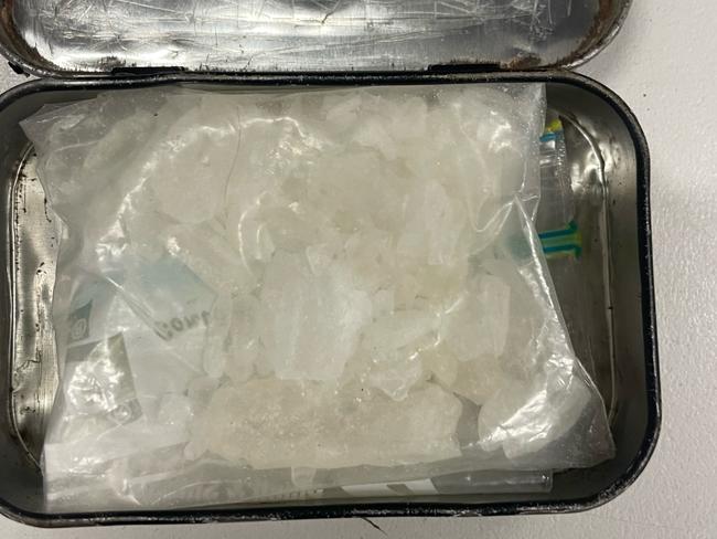 A man was arrested after a police search of his vehicle turned up a traffickable quantity of meth in Murray Bridge. Picture: SA Police