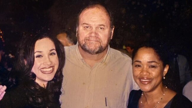 Meghan Markle with her parents Thomas Markle and Doria Ragland.