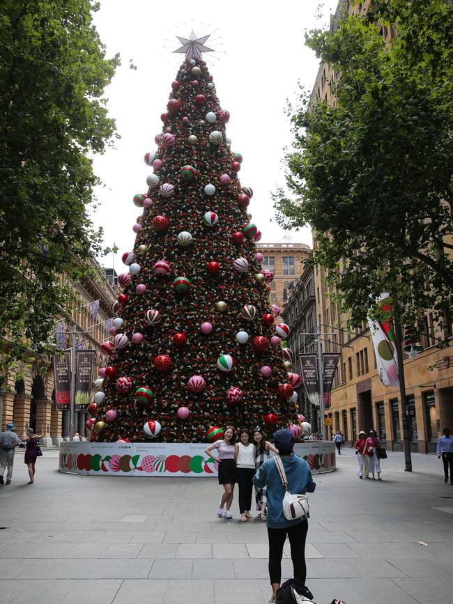 The Christmas tree in Martin Place in Sydney. Picture: NewsWire/Gaye Gerard