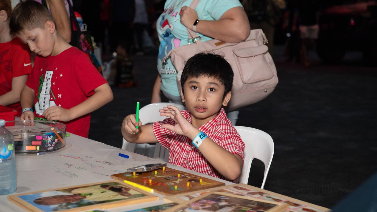 Aldrich was happy to spend the party colouring in. Picture: Pema Tamang Pakhrin