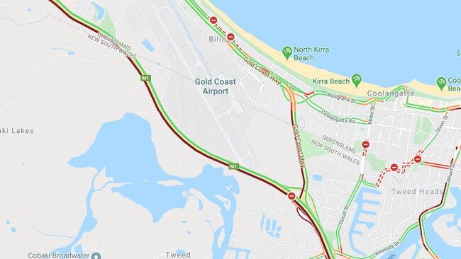 A major traffic build-up has occurred following changes to the Queensland border restrictions.