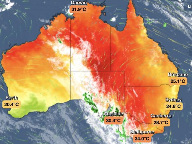 Weatherzone map of Australia 23 Nov 2024