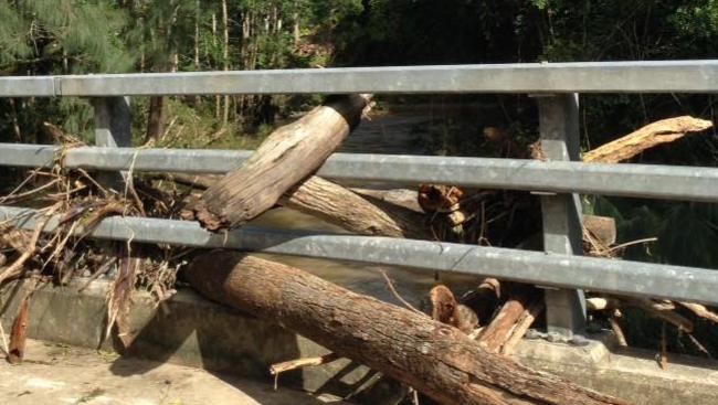 The clean up from the storm at Mudgeeraba Creek. Photo: Kristiel Flayme Dior