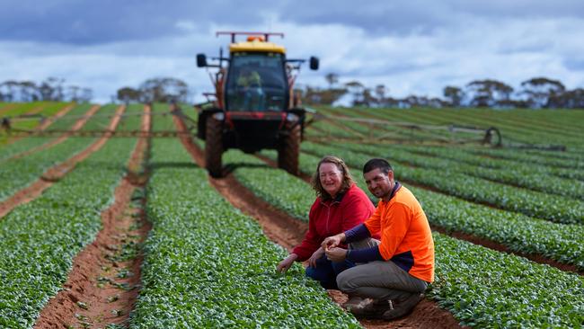 Carl Young on his family's Red Gold vegetable farm at Wemen, which has achieved carbon-neutral status.