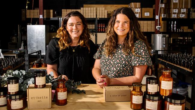 Etikette co-owners, and sisters, Ella and Georgia Walker at their shop in Bridgewater. Picture: Morgan Sette.