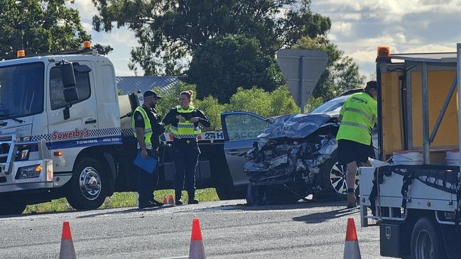 A young girl is fighting for life after a two-vehicle crash at the intersection of Luck Rd and Newman Rd at Vale View about 11.40am.