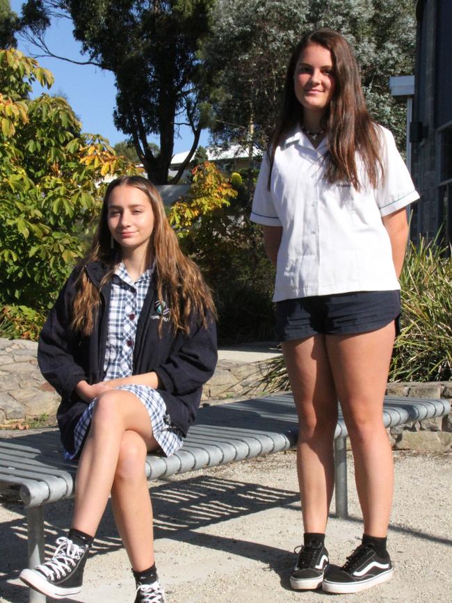 Kingston High School senior leaders Eve Lever and Clare Moore. Source: SUPPLIED.