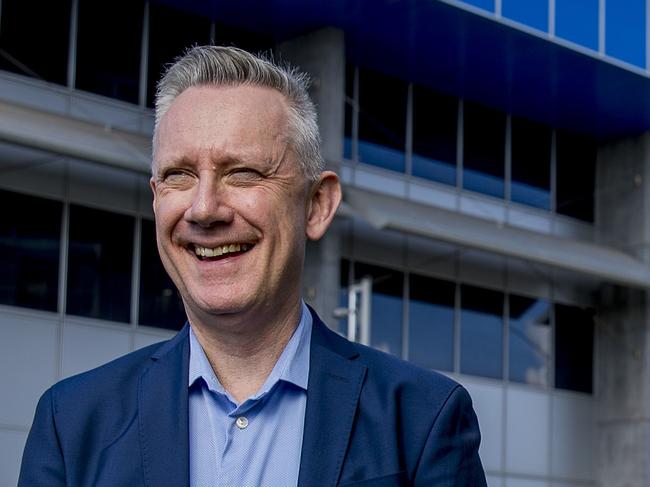 Southern Cross University Vice Chancellor  and Professor Adam Shoemaker after updating the media about the future of Southern Cross University and its financial position .  Picture: Jerad Williams