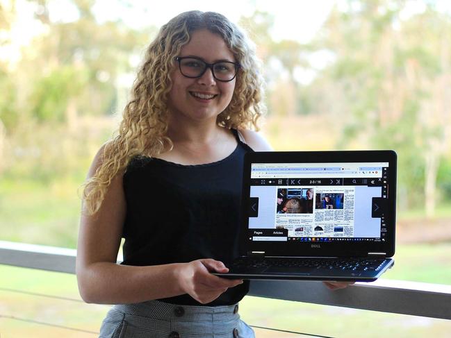 NEW CHAPTER: NewsMail journalist Mikayla Haupt with the digital print edition which is back due to popular demand.