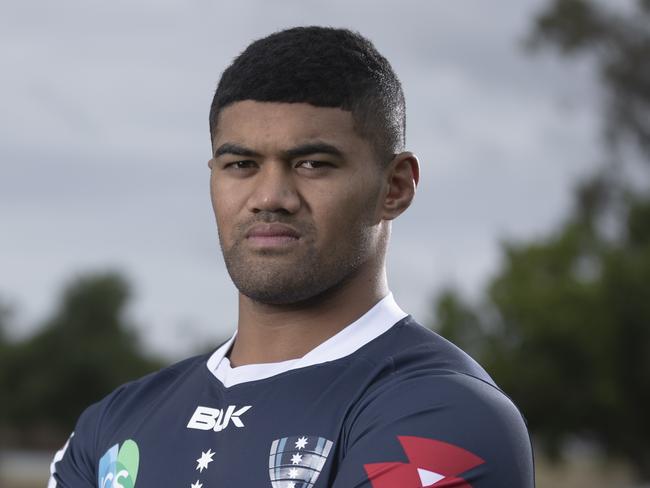 ALBURY, AUSTRALIA - JANUARY 23: Jordan Uelese of the Rebels is pictured during the 2020 NSW Super Rugby Season Launch at Greenfield Park on January 23, 2020 in Albury, Australia. (Photo by Brook Mitchell/Getty Images)