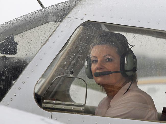 Sussan Ley prepares to pilot herself out of Canberra and back to her home town of Albury in her federal electorate of Farrer, NSW, in 2014. Picture: Ray Strange