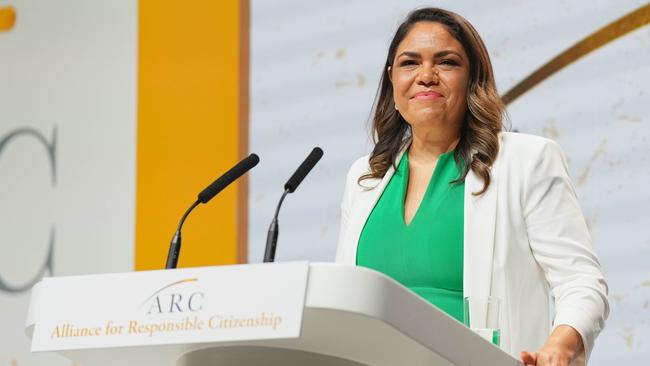 Jacinta Nampijinpa Price at the ARC conference in London. Picture: Parsons Media