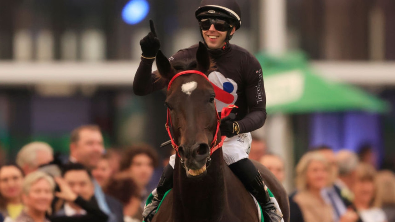 SYDNEY, AUSTRALIA - APRIL 17: Brenton Avdulla on Fasika returns to scale after winning race 10 the TAB Sapphire Stakes during day two of The Championships at Royal Randwick Racecourse on April 17, 2021 in Sydney, Australia. (Photo by Mark Evans/Getty Images)