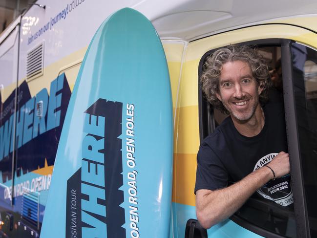 Atlassian co founder Scott Farquhar in its branded recruitment RV