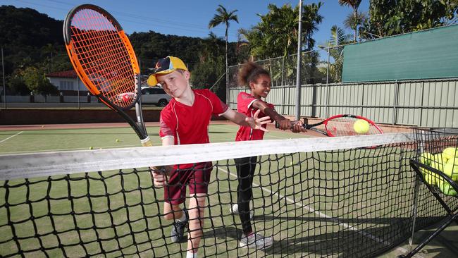 The Mareeba Tennis Club will host the next round of Tennis Queensland's Far North Junior Development Series (JDS) this weekend. Edge Hill Tennis Club junior players Kalan Wilson, 11, and Karma Havini, 9, will play in the open boys’ division and under-10 girls’ division, respectively. PICTURE: BRENDAN RADKE