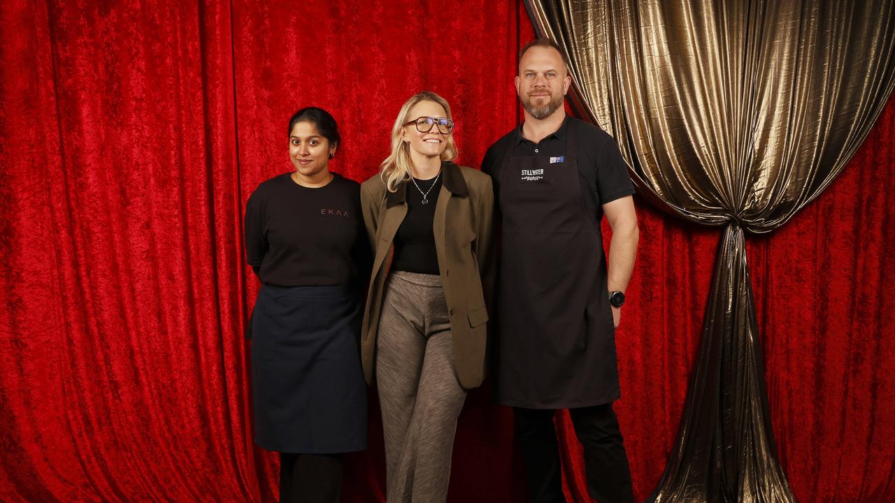 Winter feast guest chef Niyati Rao of Ekaa in Mumbai India with Amanda Vallis winter feast curator and winter feast guest chef Craig Will of Stillwater in Launceston. . Picture: Nikki Davis-Jones